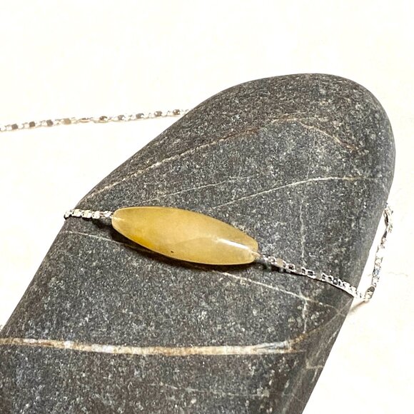 2/$20, Natural Yellow Aventurine Necklace, Genuine Gemstone & Stainless Chain - Picture 5 of 9